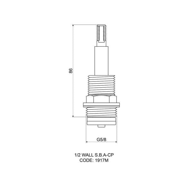 Mildon 1/2" Wall SBA Brass - Trade