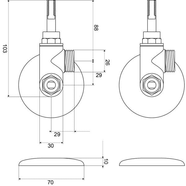 Mildon Washing Machine Conversion Kit - Right Hand Chrome