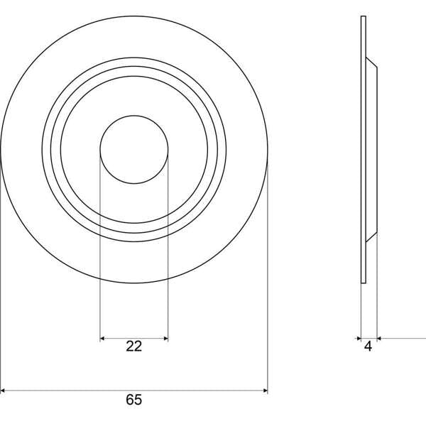 Mildon Flat Plate Cover 15mm Chrome