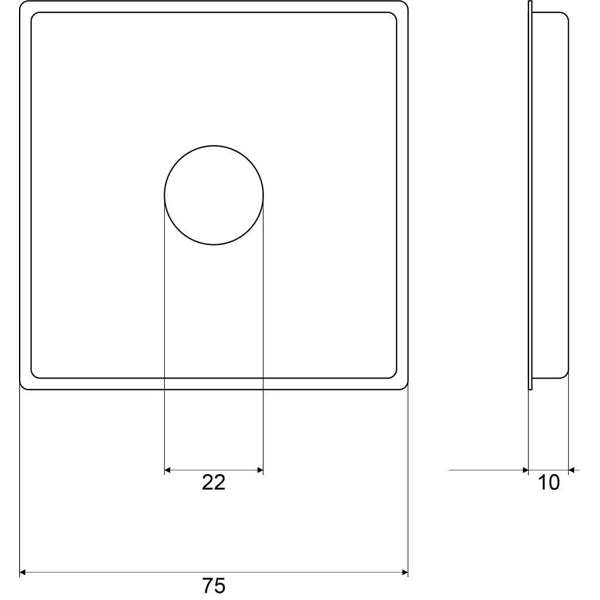 Mildon Cover Plate Square Raised Chrome