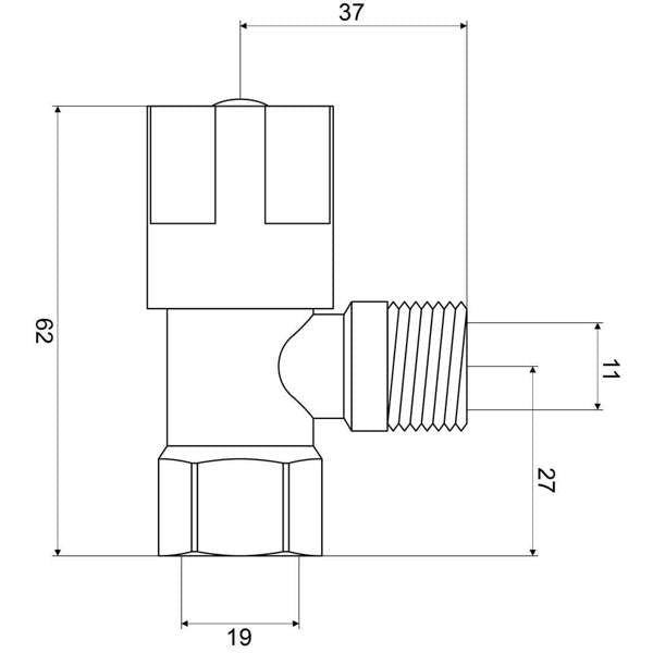 Mildon Cistern Cock Mini 1/4 Turn Chrome