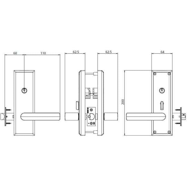 Lockwood Velocity Series Mechanical Entrance Lockset Satin Chrome L3