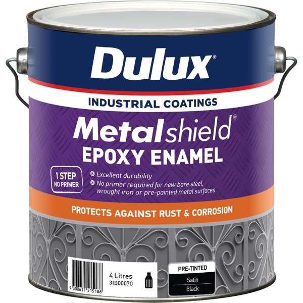 Dulux 4L Metalshield Epoxy Enamel Satin Black