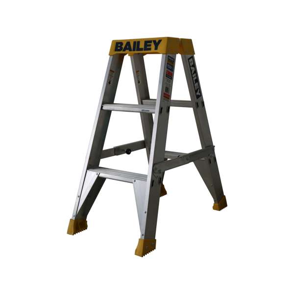 Bailey Pro Punchlock Double Sided Aluminium Ladder 150kg Industrial 3 Step