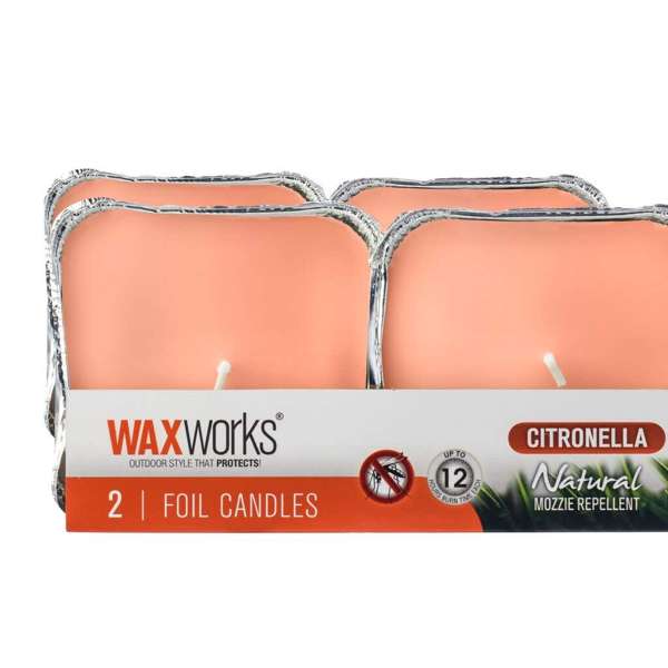 Waxworks Citronella Foil Candle - 2 Pack