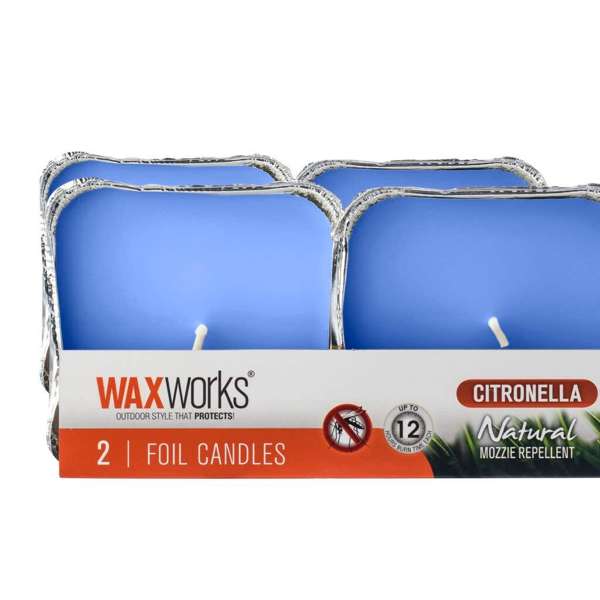 Waxworks Citronella Foil Candle - 2 Pack