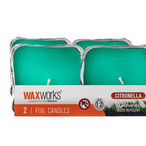 Waxworks Citronella Foil Candle - 2 Pack