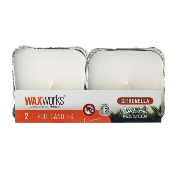 Waxworks Citronella Foil Candle - 2 Pack