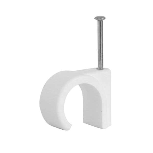 HPM Hook Cable Clips White 8-10mm - 100 Pack