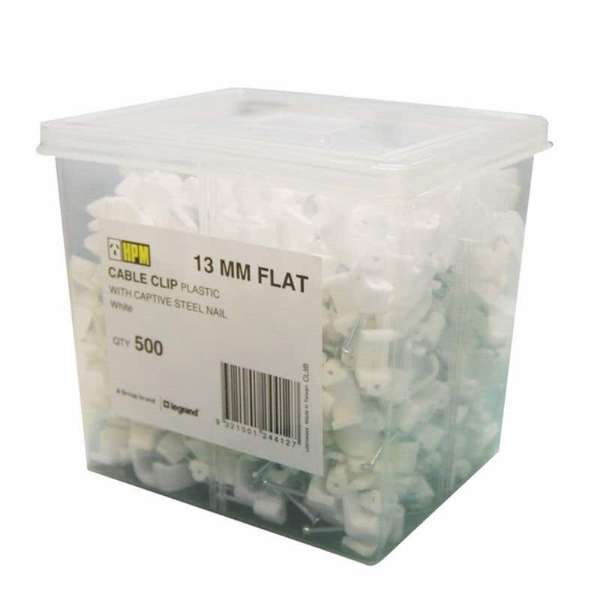 HPM Flat Cable Clips 13mm - 500 Pack