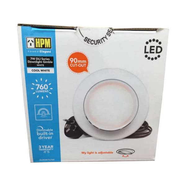 HPM 7W DLI Tilt Dimmable Downlight Cool White