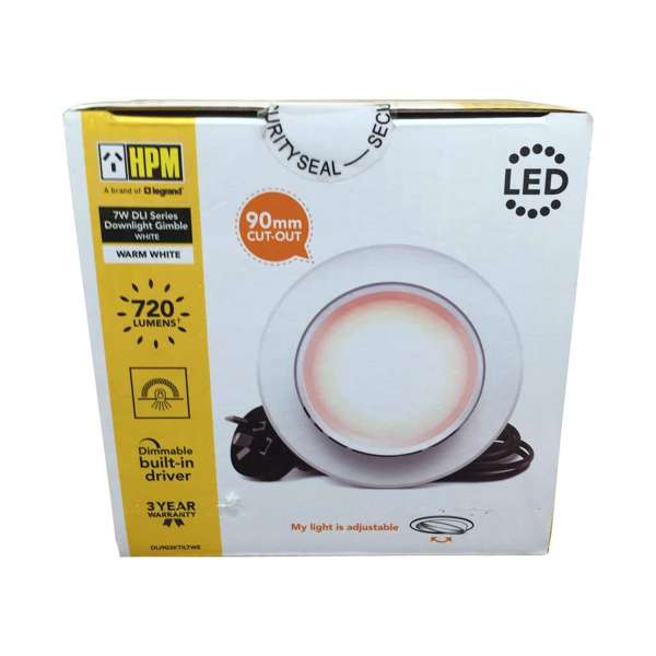 HPM 7W DLI Tilt Dimmable Downlight Warm White