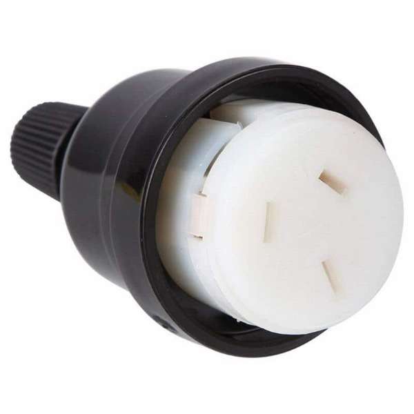 HPM 10A Rear Entry Extension Cord Socket Black