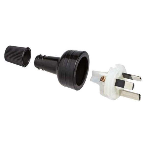 HPM PVC 10A 3 Pin Plug Top Black