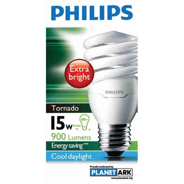 Philips Tornado Globe CFL 15W ES Cool Daylight