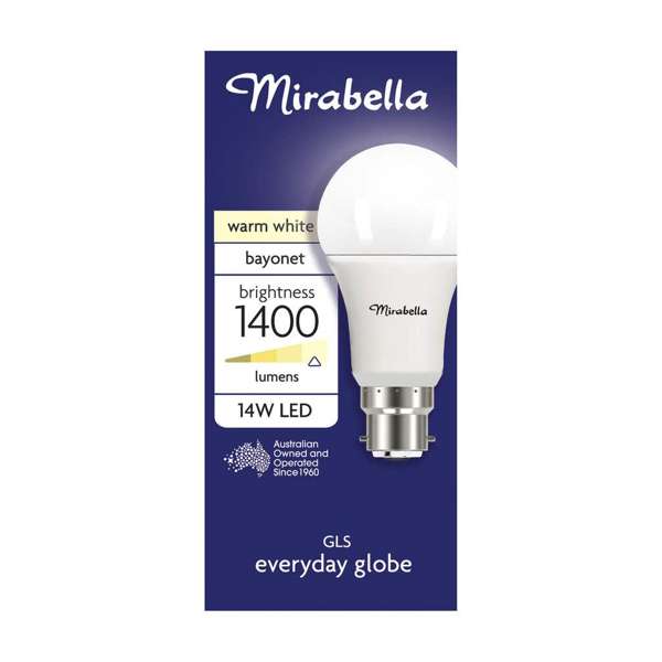 Mirabella LED GLS Globe 14W BC Warm White