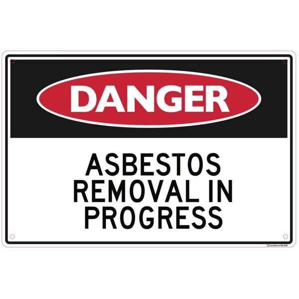 Sandleford Asbestos Removal in Progress Sign