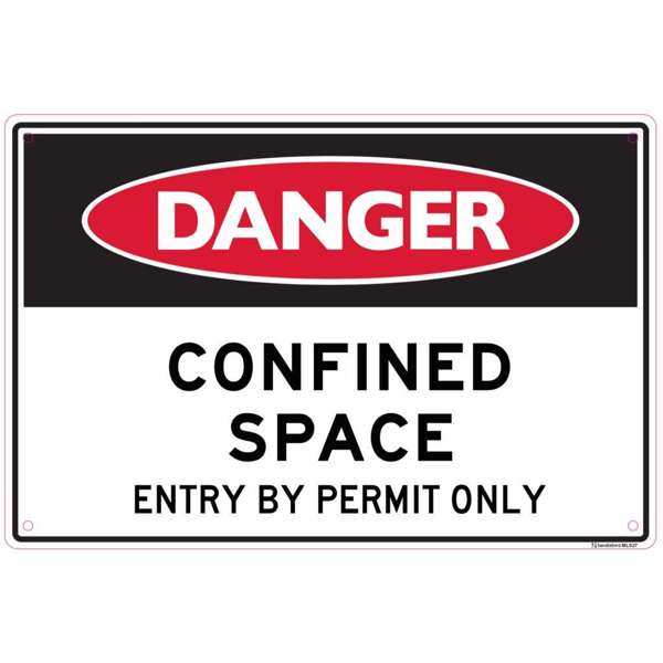 Sandleford Danger Confined Space Permit Only Sign