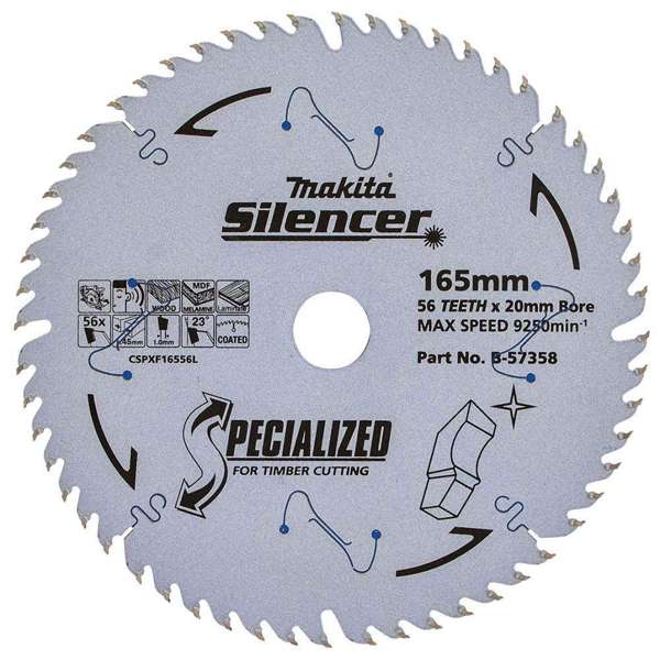 Makita Circular Saw Blade Specialized for Timber 56T 165mm