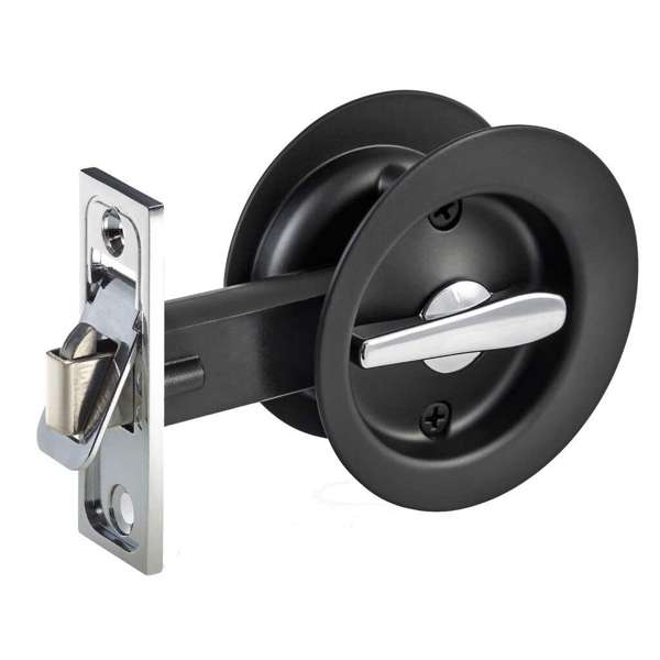 Gainsborough Sliding Cavity Set Circular Privacy Matt Black