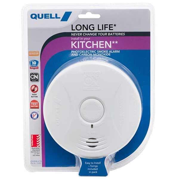 Quell Long Life Photoelectric Smoke Alarm & Carbon Monoxide Detector for Kitchen