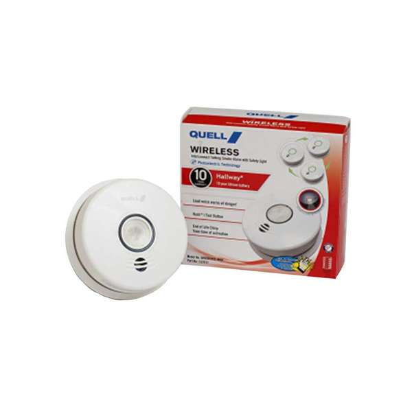 Quell Wireless Photoelectric Hall Smoke Alarm Voice Alert