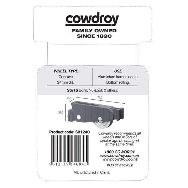 Cowdroy Adjustable Door Carriage with Nylon Wheel