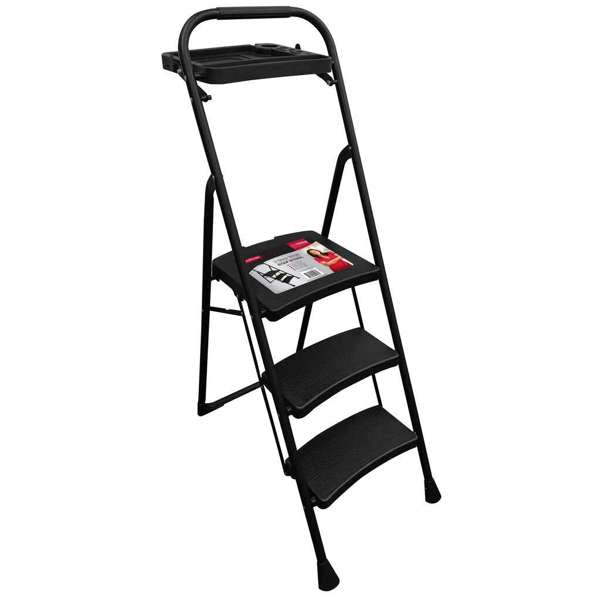 Faulkner 3 Step Wide Ladder with Tool Tray 100kg Domestic