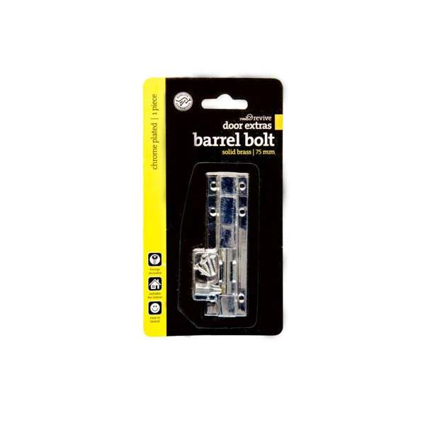 Trio Barrel Bolt Chrome Plated 25 x 75mm