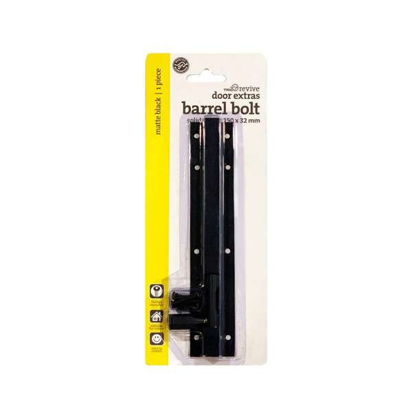 Trio Barrel Bolt Black 150 x 32mm