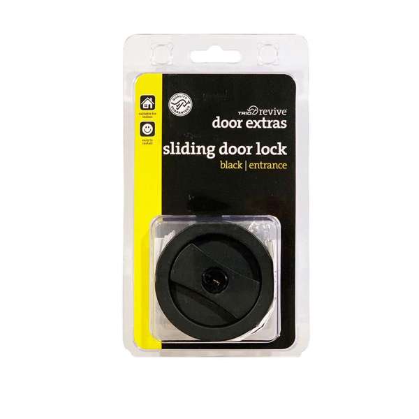 Trio Sliding Door Lock Entrance Set Black