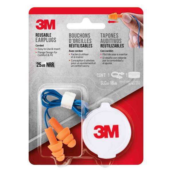 3M Corded Reusable Earplugs