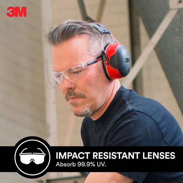 3M Flat Temple Safety Glasses Clear Lens