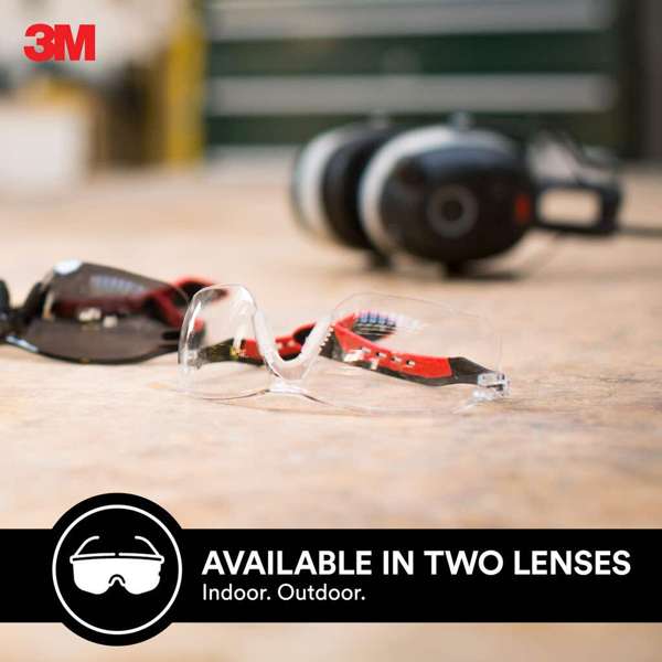 3M Flat Temple Safety Glasses Clear Lens