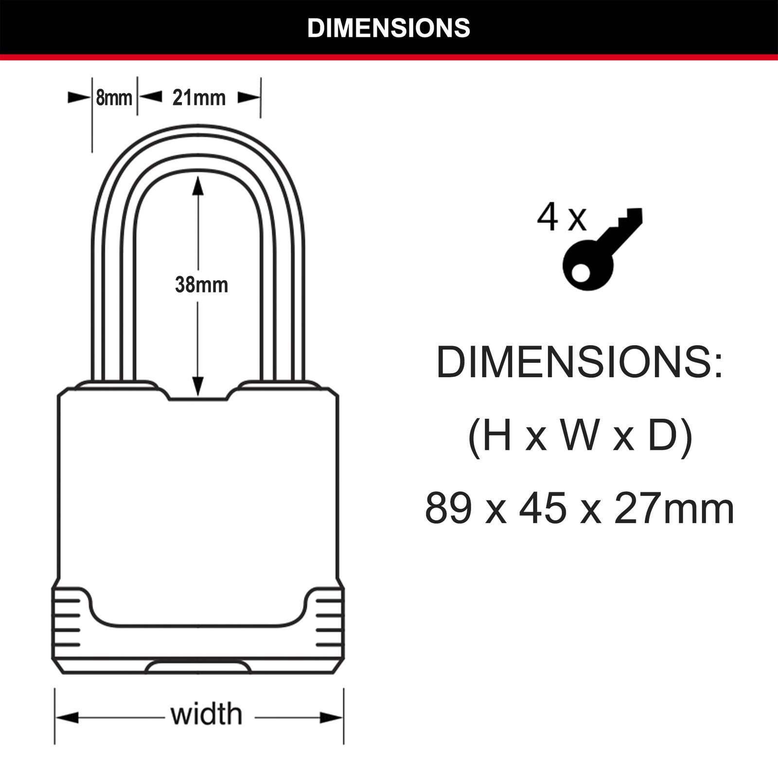 Master Lock Excell Padlock 45mm Shackle
