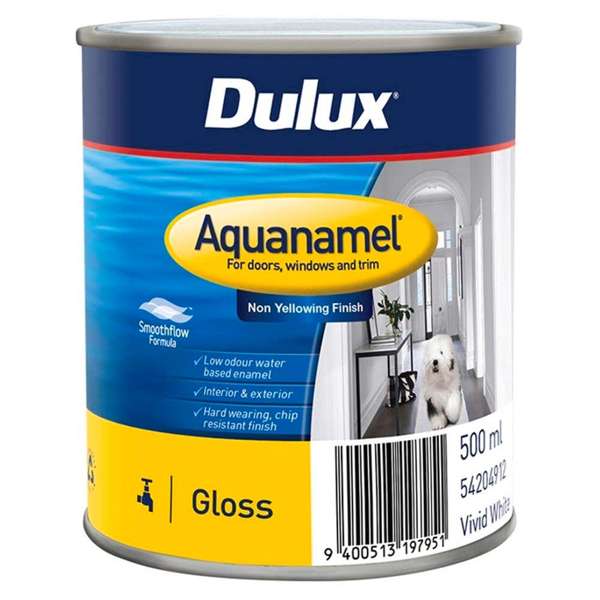 Dulux Aquanamel Gloss Vivid White 500ml