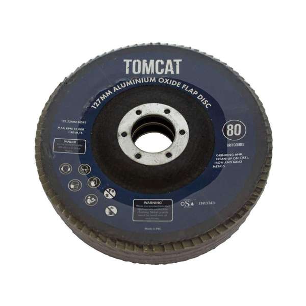 Tomcat Aluminium Oxide Flap Disc 127mm - 3 Pack