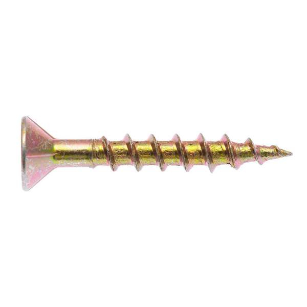 Zenith Chipboard Screw Philips Drive Gold Passivated 8G x 28mm - 500 Pack