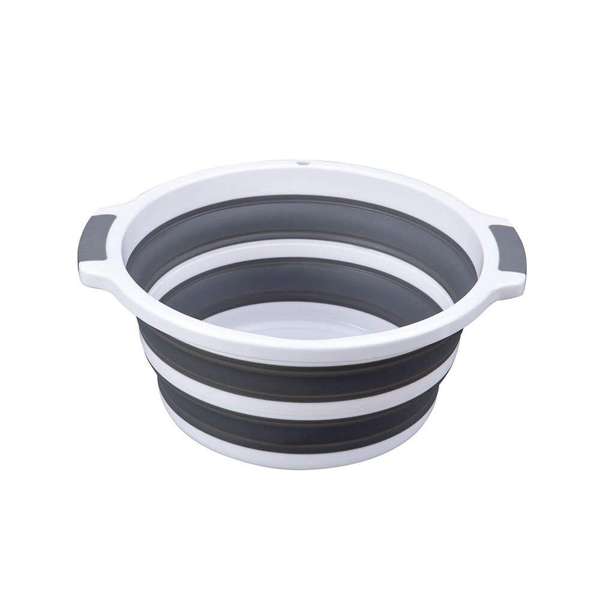 Collapsible Wash Bowl with Handles Grey & White 10L