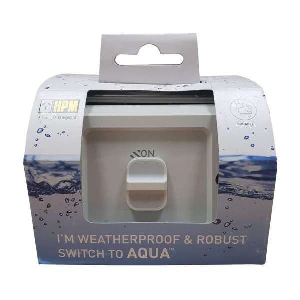 HPM Aqua Life Switch 1 Gang Surface Mount 16A IP66 Mist Grey