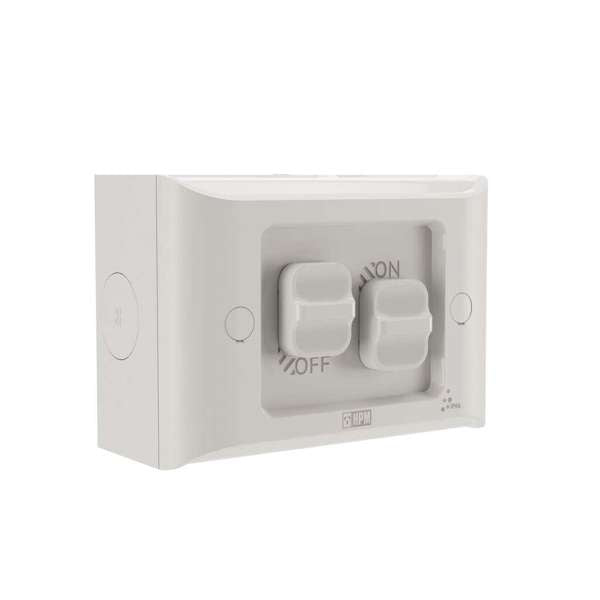 HPM Aqua Surface Mount Switch Misty Grey 16A IP66