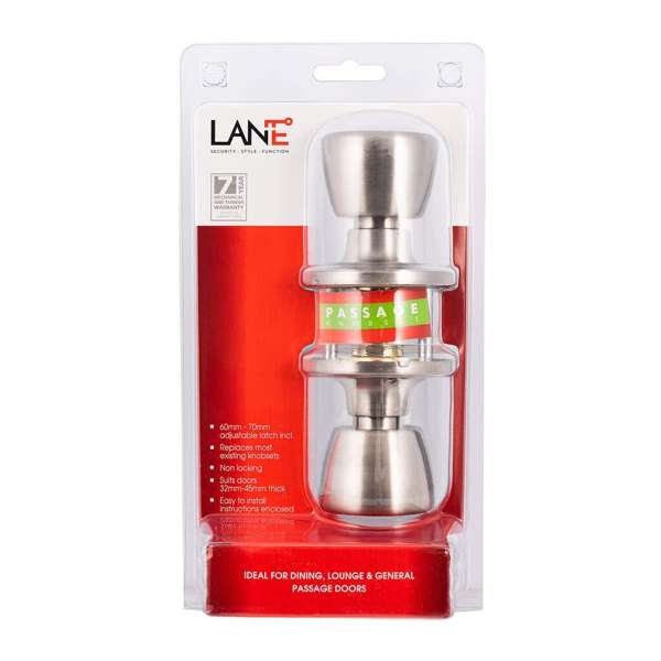 Lane Guardian Knobset Passage Satin Stainless Steel