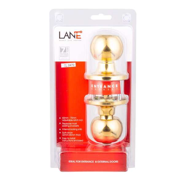 Lane Bala Knobset Entrance Polished Brass