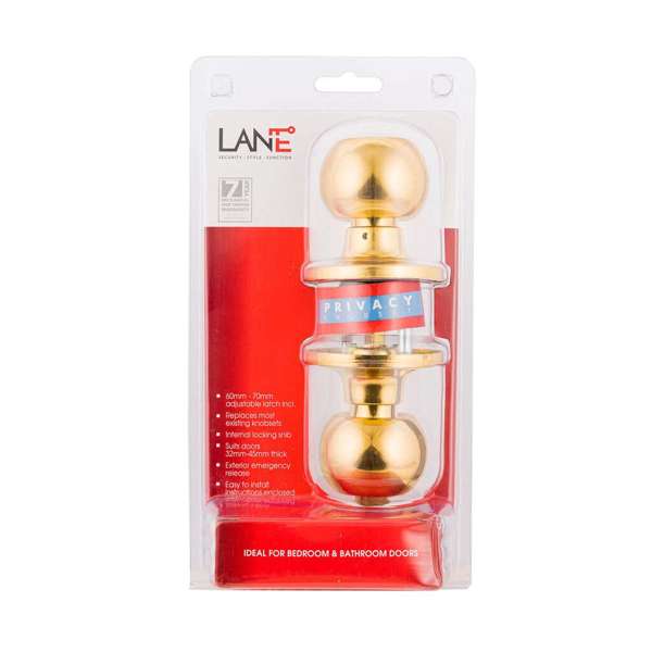 Lane Bala Knobset Privacy Polished Brass