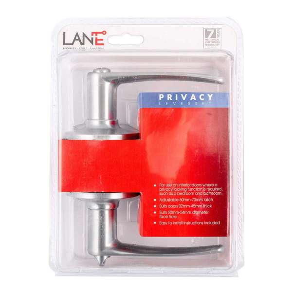 Lane Avalon Leverset Privacy Brushed Satin Chrome