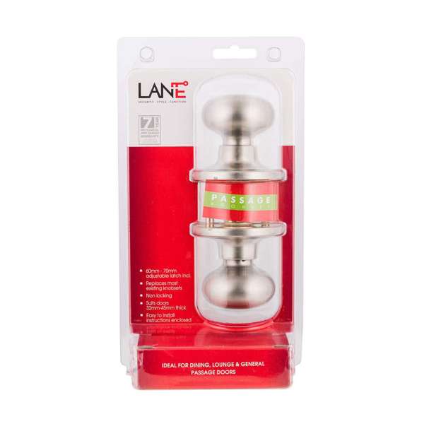 Lane Ceres Knobset Passage Satin Stainless Steel