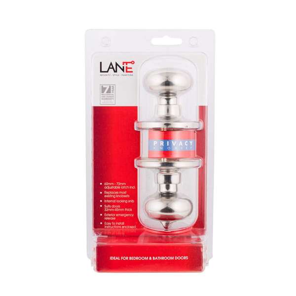 Lane Ceres Knobset Privacy Polished Stainless Steel