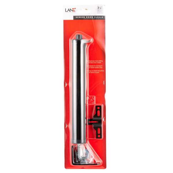 Lane Pneumatic Screen Door Closer Black