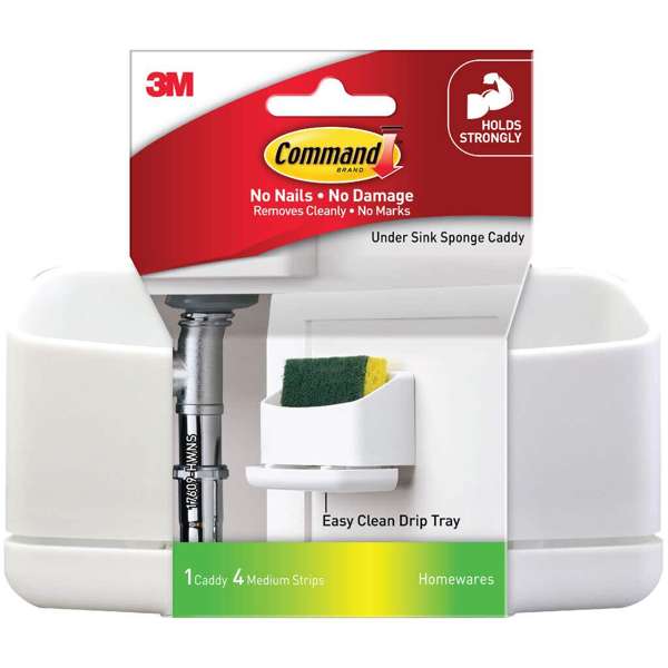 Command Adhesive Sponge Caddy White