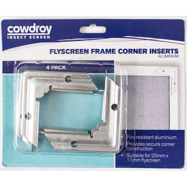 Cowdroy Flyscreen Frame Corner Aluminum - 4 Pack